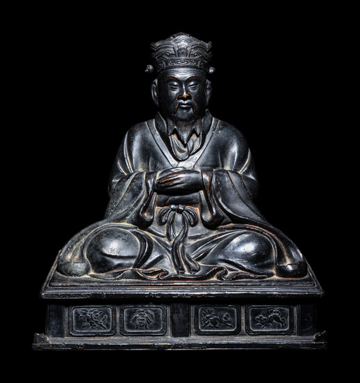 A Japanese Bronze Figure of a Daoist Immortal