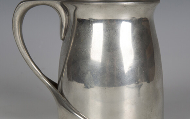A Liberty & Co 'Tudric' pewter tankard, designed by Archibald Knox, model No. 066, hei