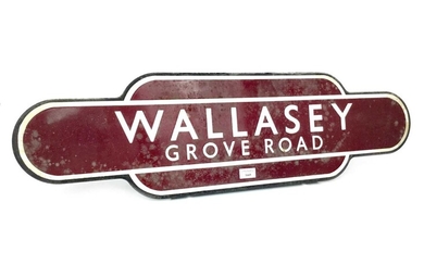 A MIDLAND RAILWAYS ENAMEL TOTEM - WALLASEY (Grove Road)