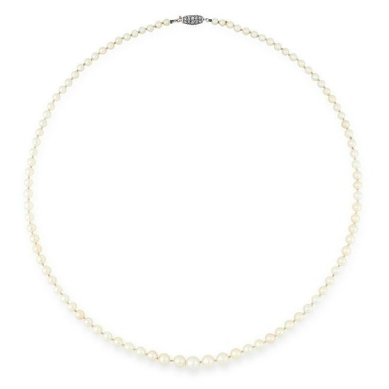 A PEARL AND DIAMOND NECKLACE comprising a