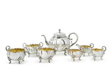 A Norwegian silver seven-piece tea set, Marius Hammer, Bergen, circa 1900