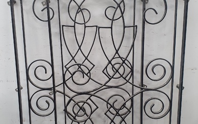A PAIR OF WROUGHT IRON PANELS