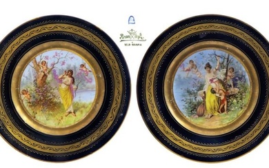A Pair of 19th C. Royal Vienna / Rosenthal Plates