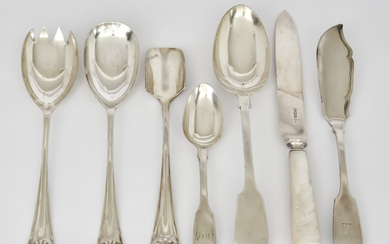 A Pair of George V Silver Salad Servers and Matched...