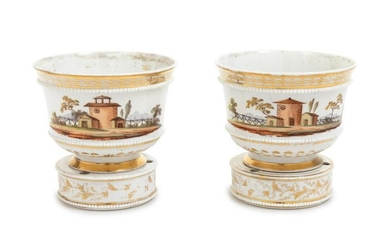 A Pair of Paris Porcelain Topographical Vases