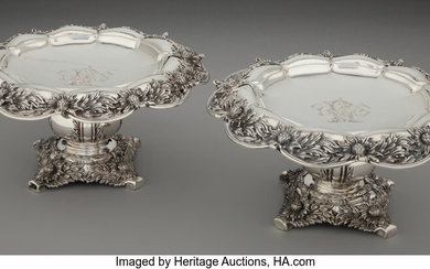 A Pair of Tiffany & Co. Chrysanthemum Pattern Silver Tazze (1885)