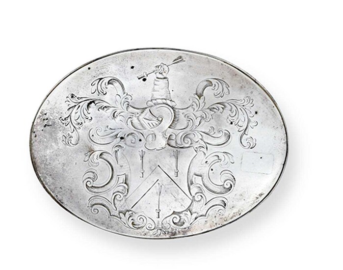 A Queen Anne or George I SIlver Tobacco-Box Maker's Mark W? Only Struck Twice, Circa 1710