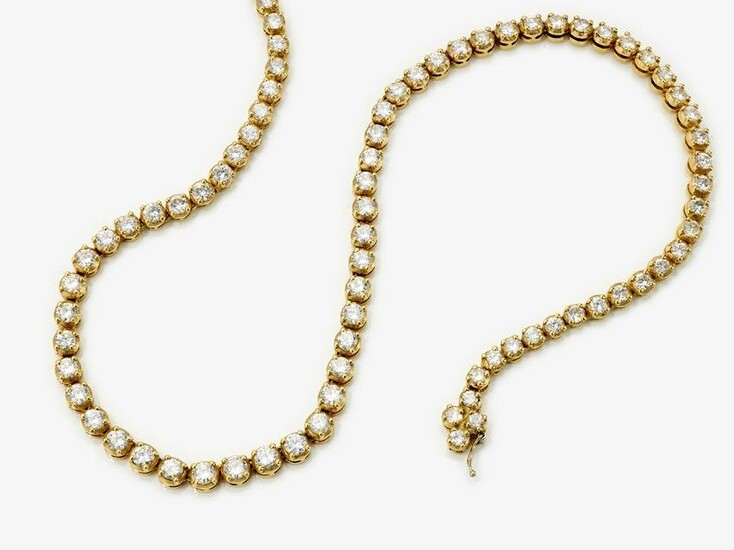 A Rivière necklace with brilliant cut diamonds