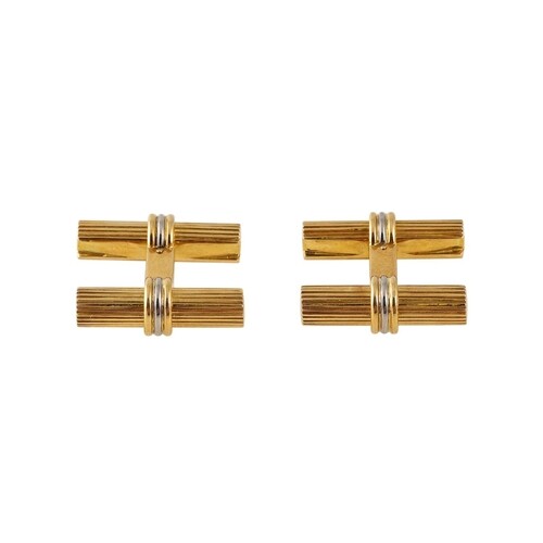 A SET OF 18CT GOLD CUFFLINKS BY VAN CLEEF AND ARPELS, baton ...