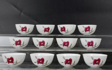 A Set of 12 Chinese Famille Rose Porcelain Cups