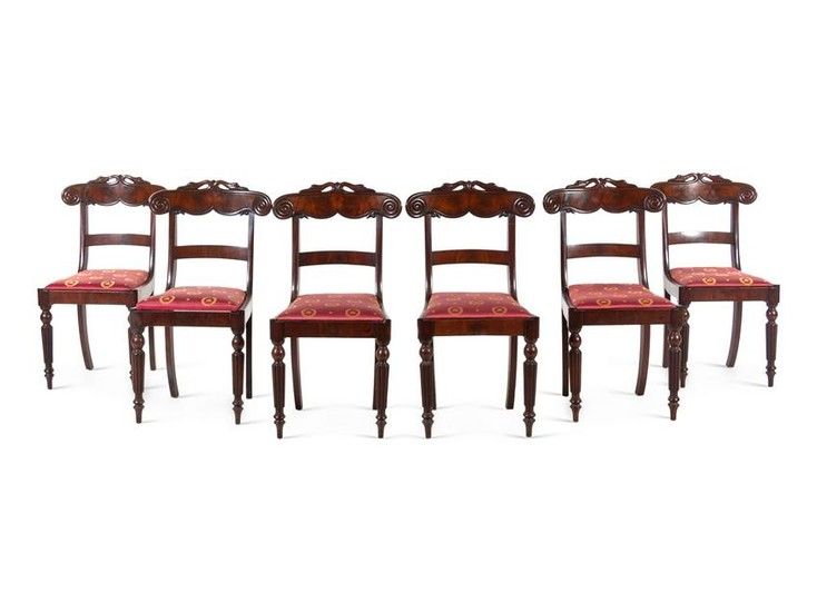A Set of Six Regency Mahogany Dining Chairs