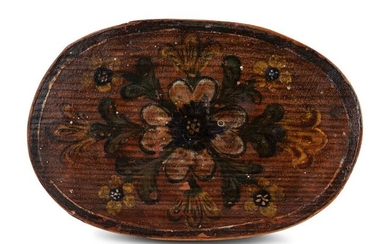 A Shaker Style Paint Decorated Oval Box