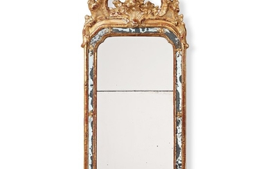 A Swedish Rococo two-light girandole mirror, 1700's.