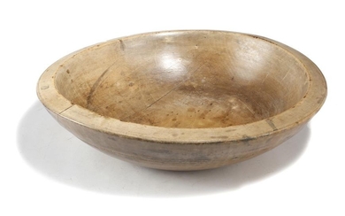 A TREEN SYCAMORE DAIRY BOWL 19TH CENTURY the...