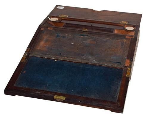 A Victorian Rosewood and Mother-of-Pearl Inlaid Writing Slope, of rectangular...