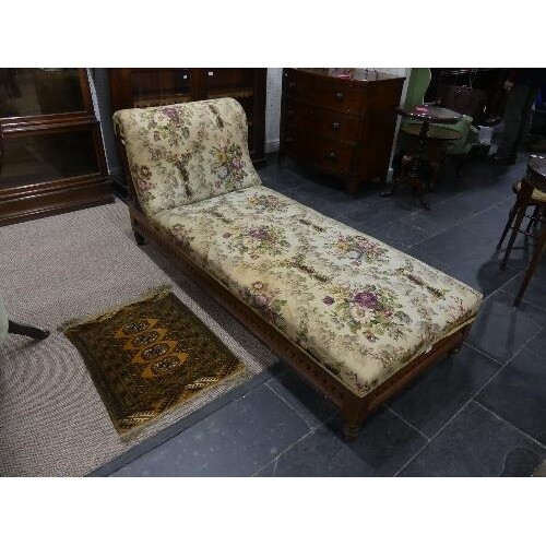 A Victorian mahogany framed Day Bed, with carved and pierced...