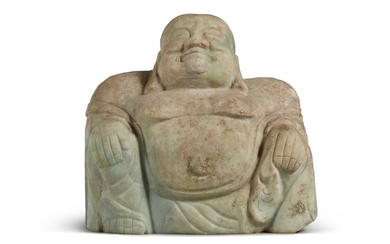 A carved stone figure of Maitreya