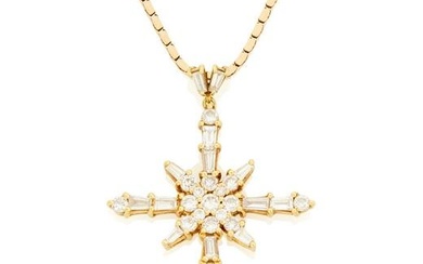 A diamond cross pendant necklace