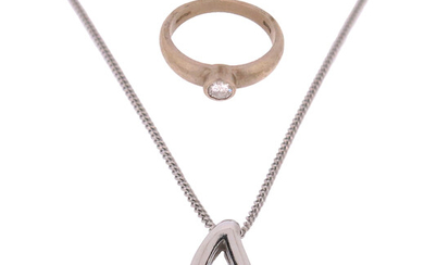 A diamond-set 18ct white gold pendant