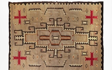 A fine large Navajo woven rug, early 20th century