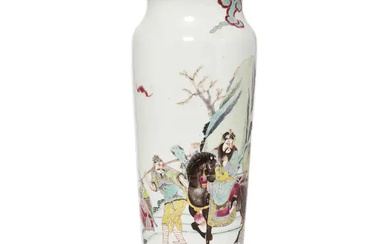 A large Chinese famille rose sleeve vase Qing dynasty, 19th century Enamelled...