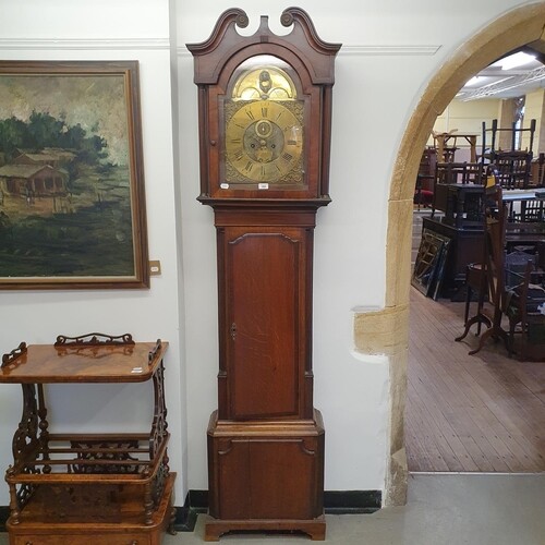 A longcase clock, the 30.5 cm arched square dial signed Harr...