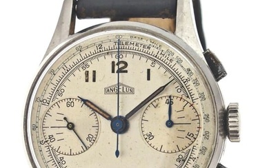 A mid 20th century Angelus Big Eyes wrist chronograph
