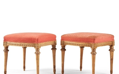 A pair of Gustavian stools by J E Höglander.