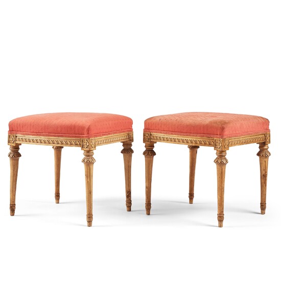 A pair of Gustavian stools by J E Höglander.