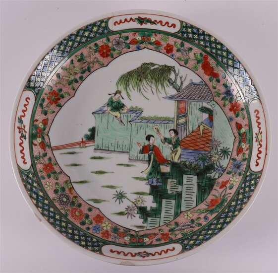 (-), A porcelain famille verte dish, China, circa...
