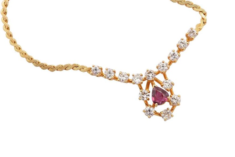 A ruby and diamond necklace