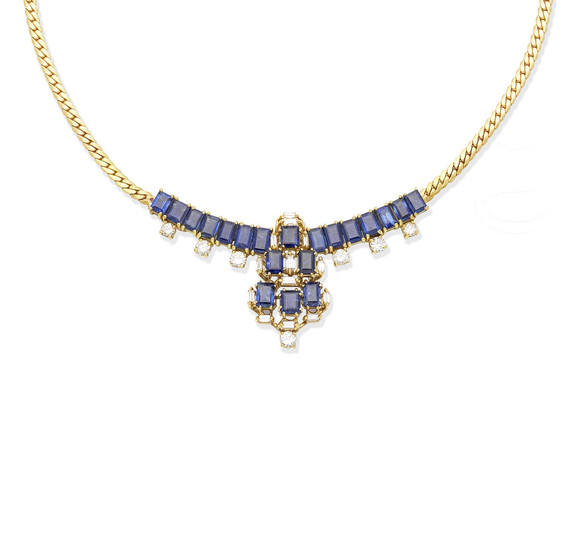 A sapphire and diamond necklace, 1986