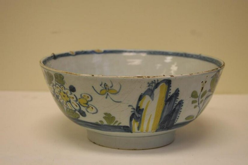 A scarce mid 18th century London delft bowl in the