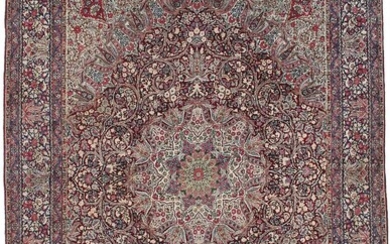 SOLD. A semiantique Kerman carpet, Persia. Design of large decorative medallion. C. 1930-1940. 359 x 264 cm. – Bruun Rasmussen Auctioneers of Fine Art
