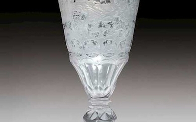 ALLEGORIC GLASS GOBLET WITH FAMILY COAT OF ARMS