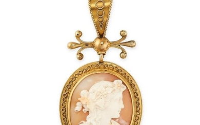 AN ANTIQUE CAMEO PENDANT, 19TH CENTURY in yellow gold