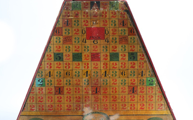 AN EARLY 20TH CENTURY FAIRGROUND GAME BOARD 'CLEAR THE LINES'.