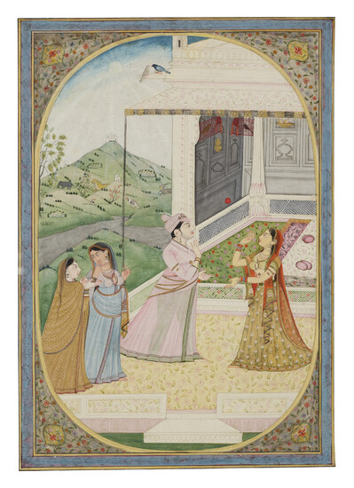 AN ILLUSTRATION FROM A BARAMASA SERIES: JYESTHA INDIA, PUNJAB HILLS, KANGRA, CIRCA 1820