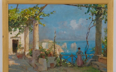 ANTONINO LETO (Monreale, 1844 - Capri, 1913). Dipinto olio...