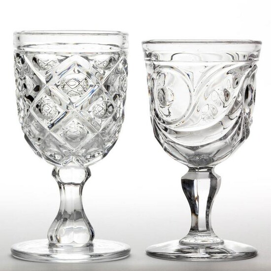ASSORTED FLINT EAPG GOBLETS, LOT OF TWO