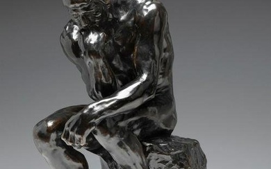 AUGUSTE RODIN (France, 1840 - 1917). "Le penseur". Bronze sculpture, lost wax and black patina