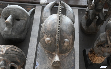 African Senufo Carved Wood Mask.