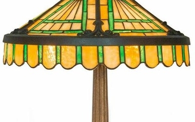 American Leaded Glass Table Lamp