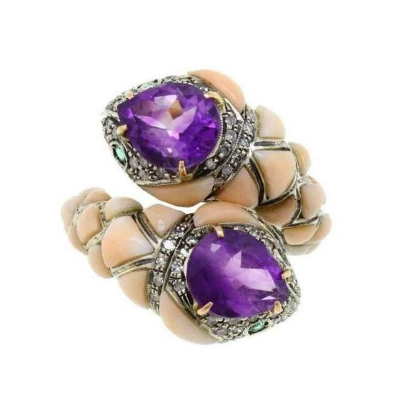 Amethyst Corals Diamond Emerald Snake Gold and Silver