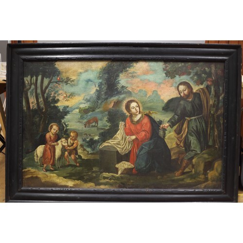 An 18th century Continental/Flemish oil on canvas, "Rest on ...