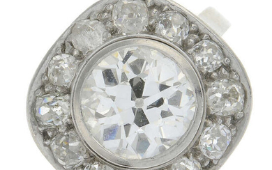 An Art Deco old-cut diamond cluster ring.