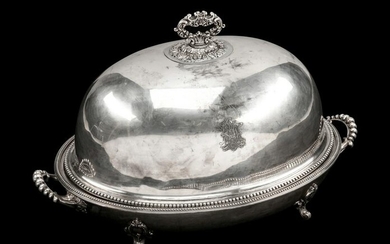 An English Silverplate Warming Tray and Cover Height 16