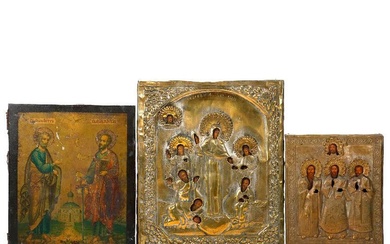 An Icon of Early Bishops, with two others.