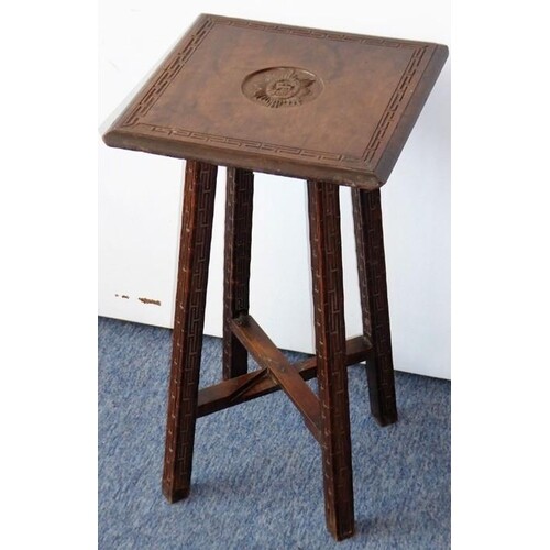 An early/mid-19th century walnut military campaign table; th...
