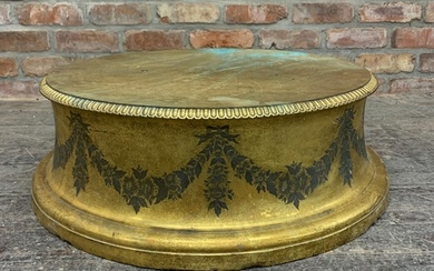 An extremely large 19th century circular gilt-metal pedestal...
